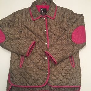 Coach Girls Size LJacketQuiltedCoatPatch ElbowPink